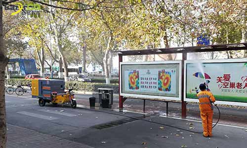 小型高壓地面清洗車，環(huán)衛(wèi)道路沖洗多面手